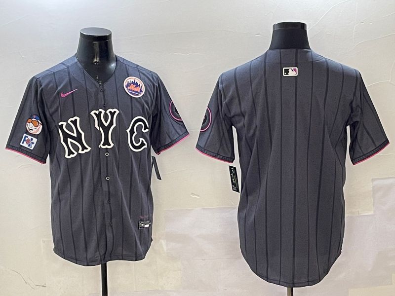 Men New York Mets Blank Black City Edition 2025 Nike MLB Jersey style 3